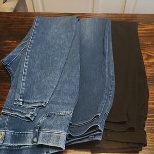 Time and Tru Blue Denim & Black Skinny Jeans Duo